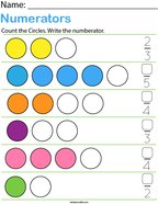 Write the Numerator Math Worksheet