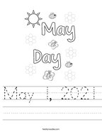 May 1, 2021 Handwriting Sheet