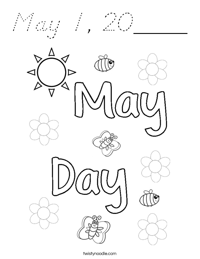 May 1, 20____ Coloring Page