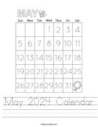 May 2024 Calendar Handwriting Sheet