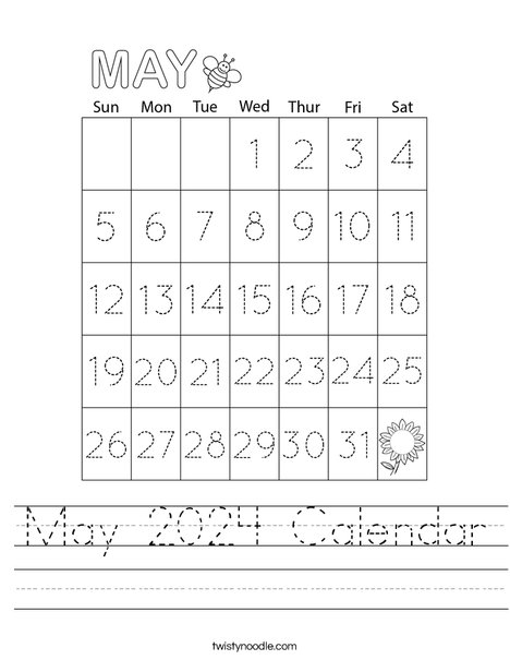 May 2024 Calendar Worksheet