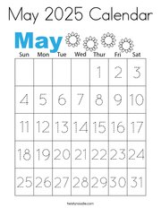 May 2025 Calendar Coloring Page