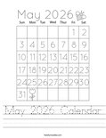 May 2026 Calendar Worksheet