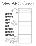 May ABC Order Coloring Page