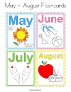 May - August Flashcards Coloring Page