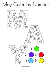 May Color by Number Coloring Page