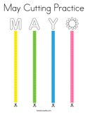 May Cutting Practice Coloring Page