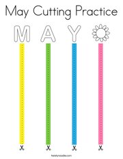 May Cutting Practice Coloring Page