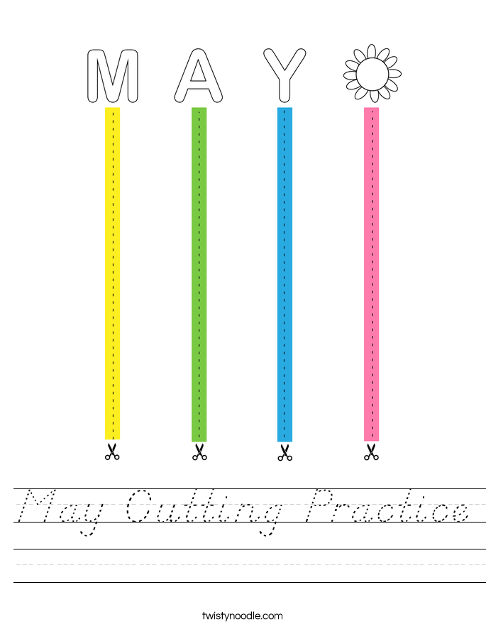 May Cutting Practice Worksheet