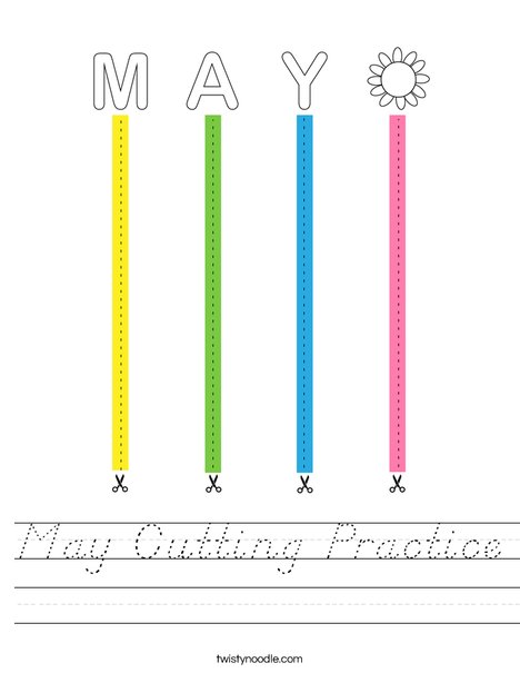 May Cutting Practice Worksheet