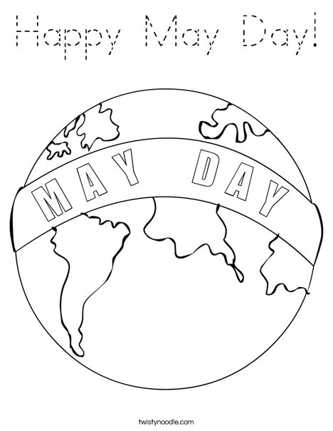 May Day Earth Coloring Page