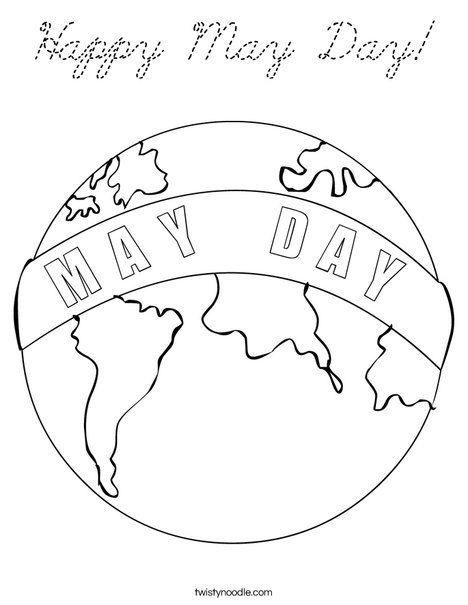 May Day Earth Coloring Page