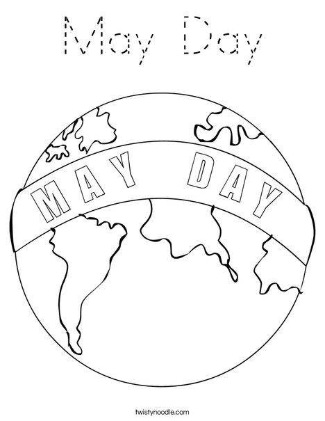 May Day Earth Coloring Page