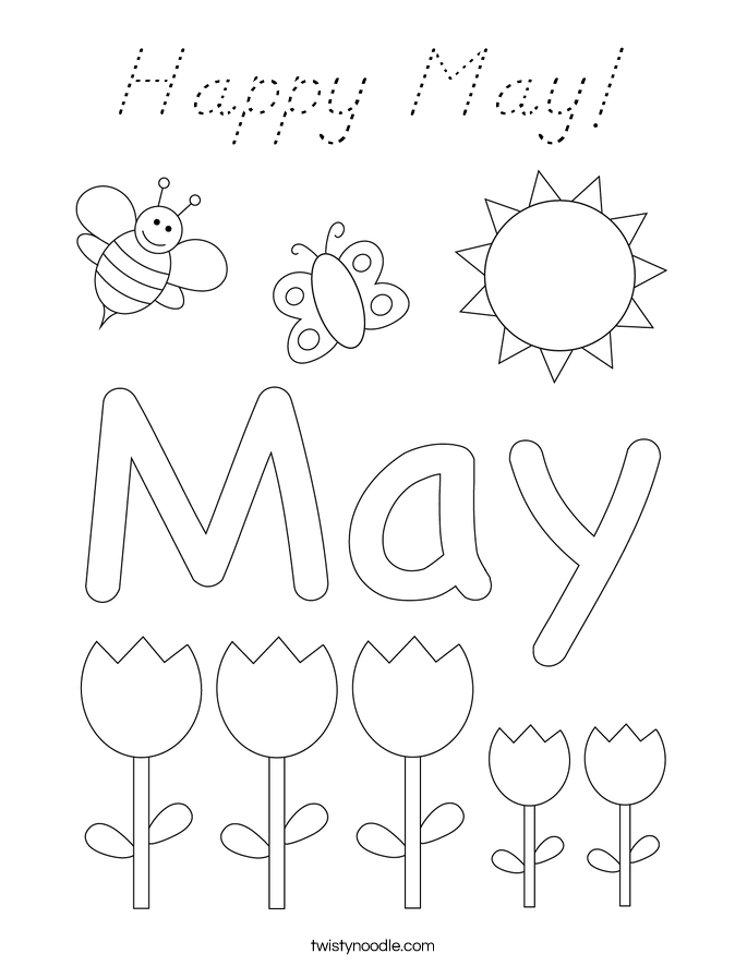Happy May! Coloring Page