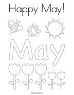 Happy May Coloring Page