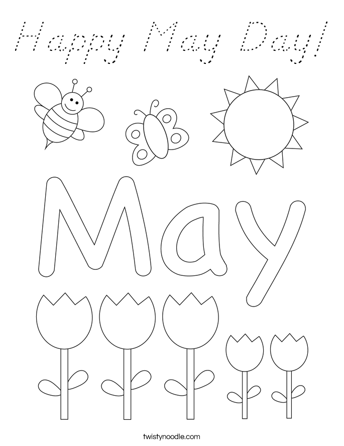 Happy May Day! Coloring Page