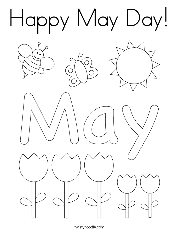 Happy May Day Coloring Page - Twisty Noodle