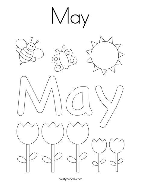 May Coloring Page - Twisty Noodle