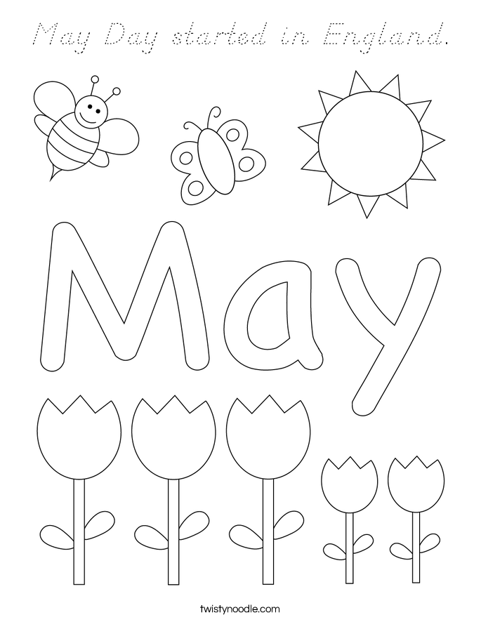 May Day started in England. Coloring Page