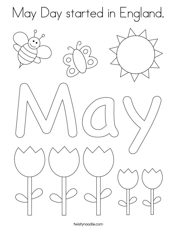 May Day started in England. Coloring Page