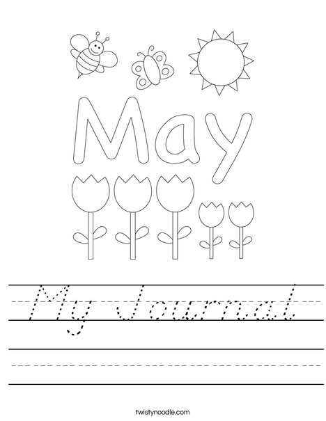 May Day with Butterfly Worksheet