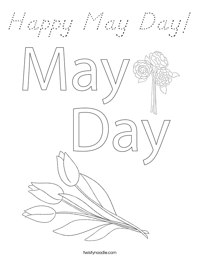 Happy May Day! Coloring Page