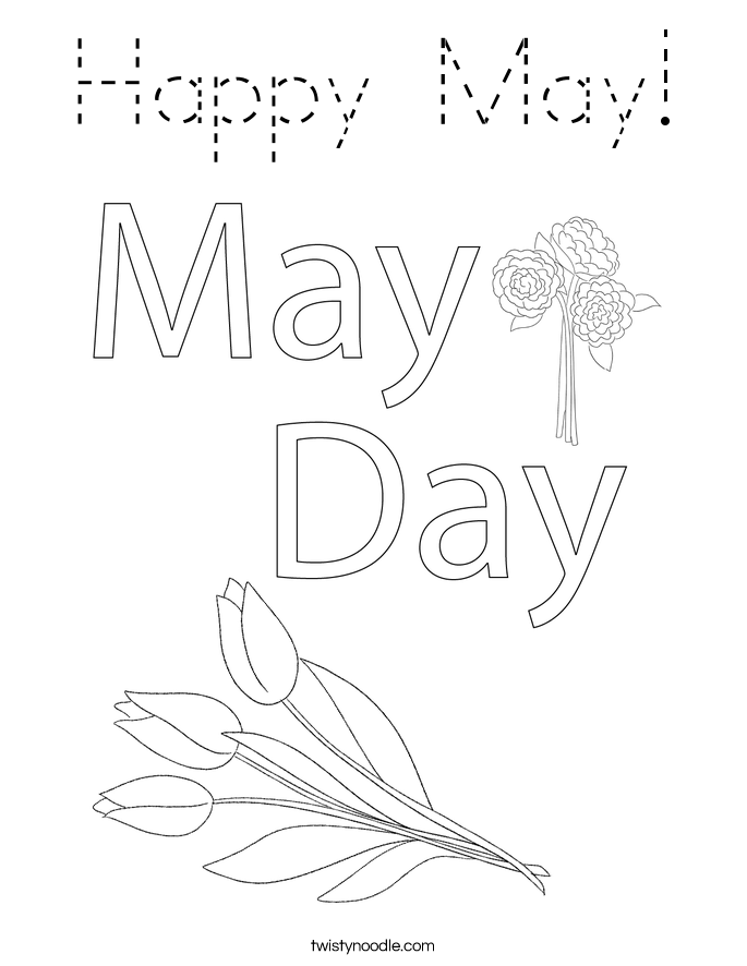 Happy May! Coloring Page