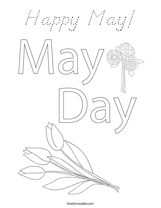Happy May! Coloring Page