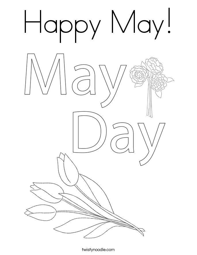 Happy May! Coloring Page