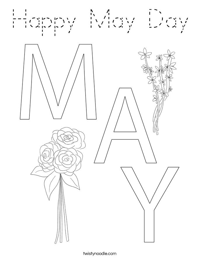 Happy May Day Coloring Page