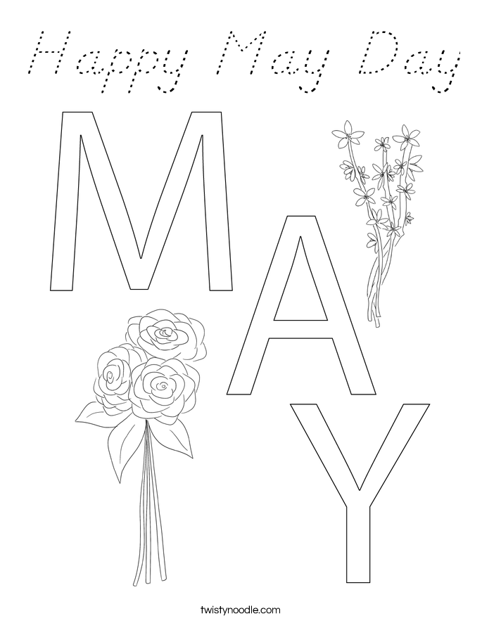 Happy May Day Coloring Page