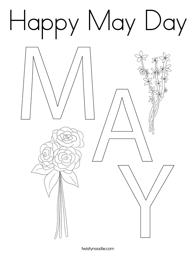 Happy May Day Coloring Page