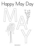 Happy May Day Coloring Page