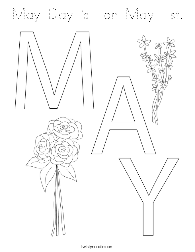 May Day is  on May 1st. Coloring Page