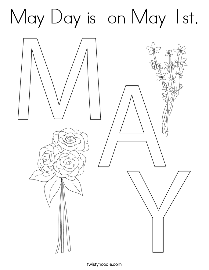 May Day is  on May 1st. Coloring Page