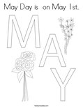 May Day is  on May 1st.Coloring Page