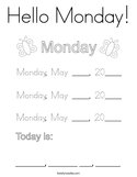 Hello Monday Coloring Page