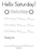 Hello Saturday Coloring Page