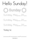 Hello Sunday Coloring Page