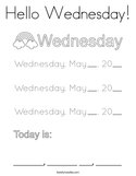 Hello Wednesday Coloring Page