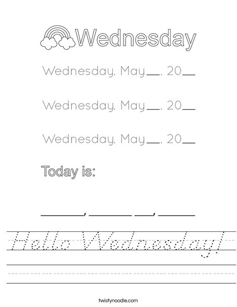 May- Hello Wednesday Worksheet