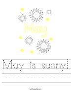 May is sunny Handwriting Sheet