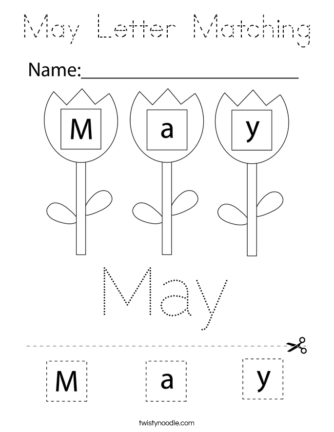May Letter Matching Coloring Page