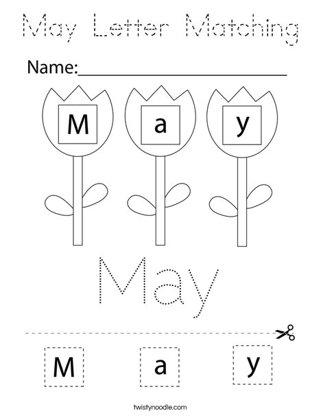 May Letter Matching Coloring Page