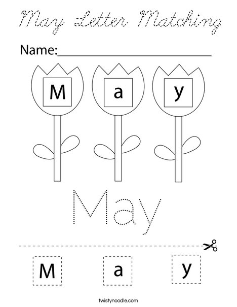 May Letter Matching Coloring Page
