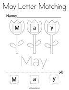May Letter Matching Coloring Page