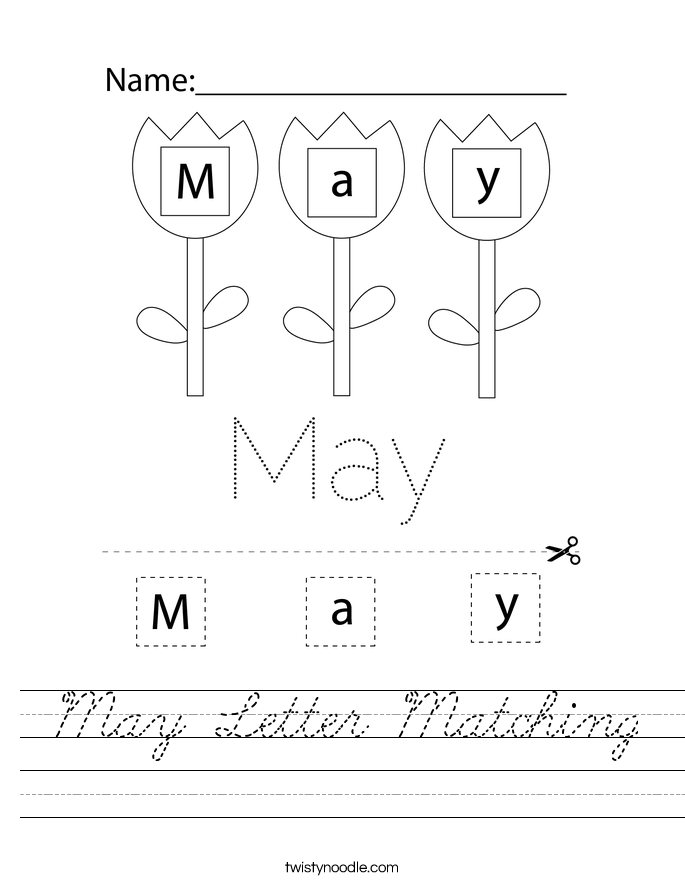 May Letter Matching Worksheet