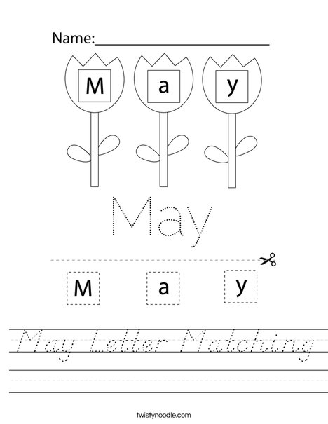May Letter Matching Worksheet