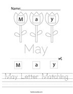 May Letter Matching Handwriting Sheet
