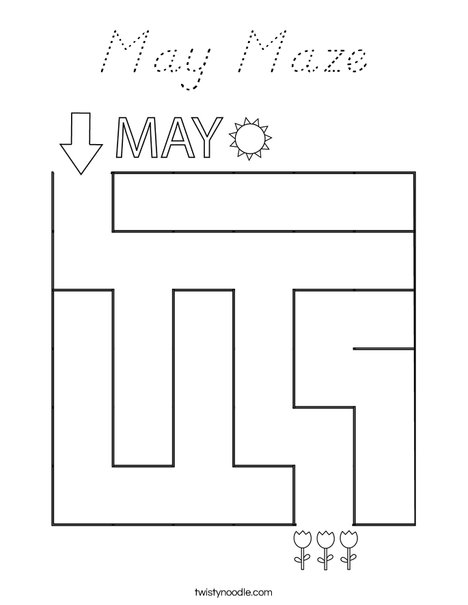 May Maze Coloring Page